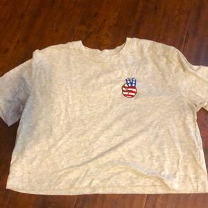 Medium sized,Aeropostale,gray crop top.